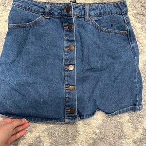 Forever 21 Blue Jean button up Skirt